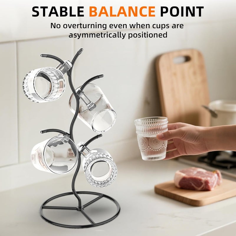 Beesini 2 Pack Mug Holder, Metal Coffee Mug Holders Tree, Decorative Mug Rack, Mug Cup Tree for Kitchen Decor Organizer, Black - Image 5